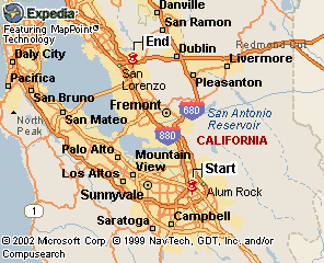 Map from San Jose